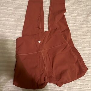 Lululemon Wunder Under 28in leggings, dull pink color
